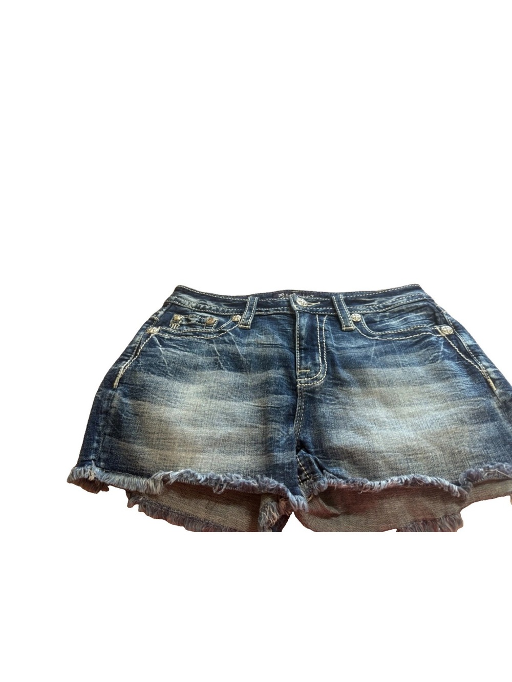 Miss Me Women’s High Rise Cut-Off Shorts Size 27 30x3Floral Embellished Pockets